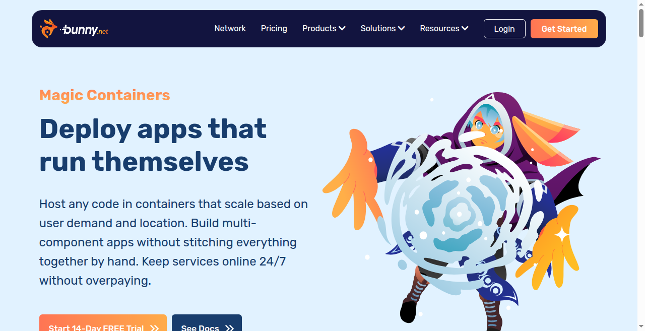 Bunny Magic Containers homepage screenshot