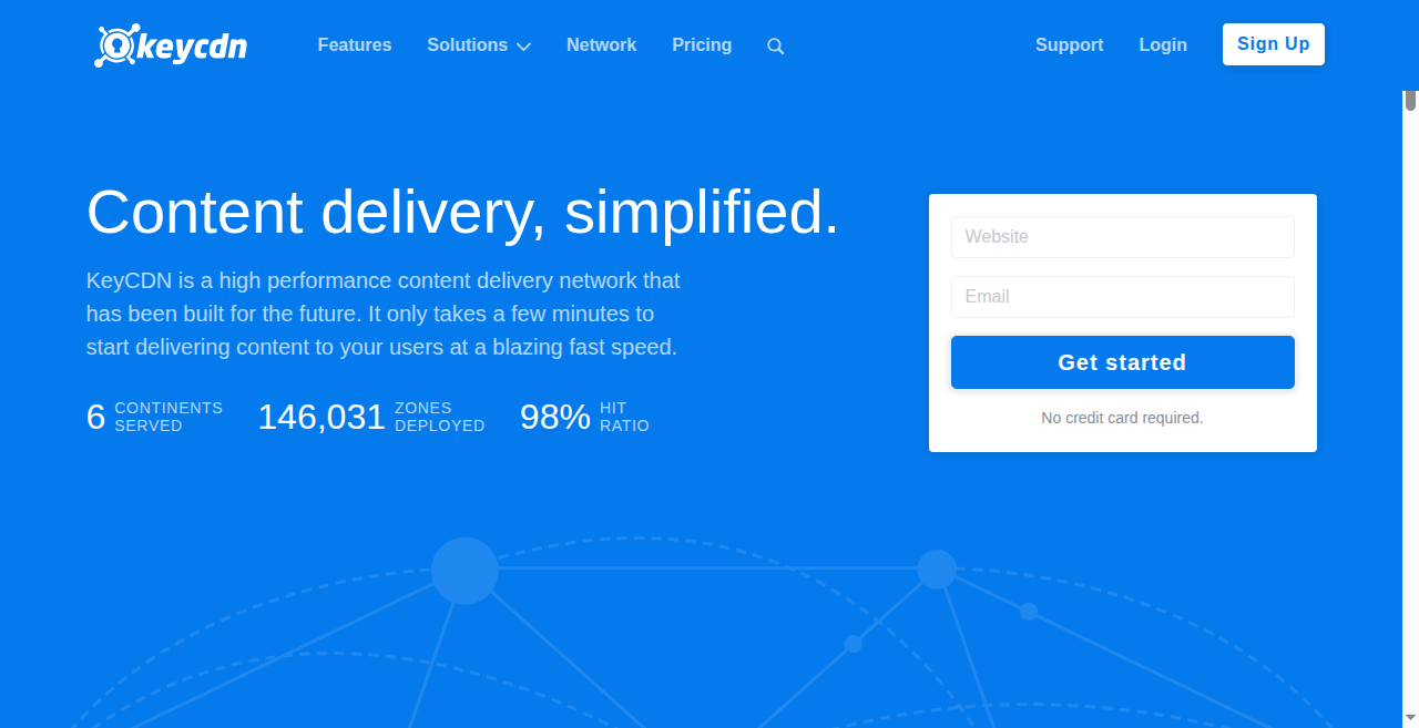 KeyCDN homepage screenshot