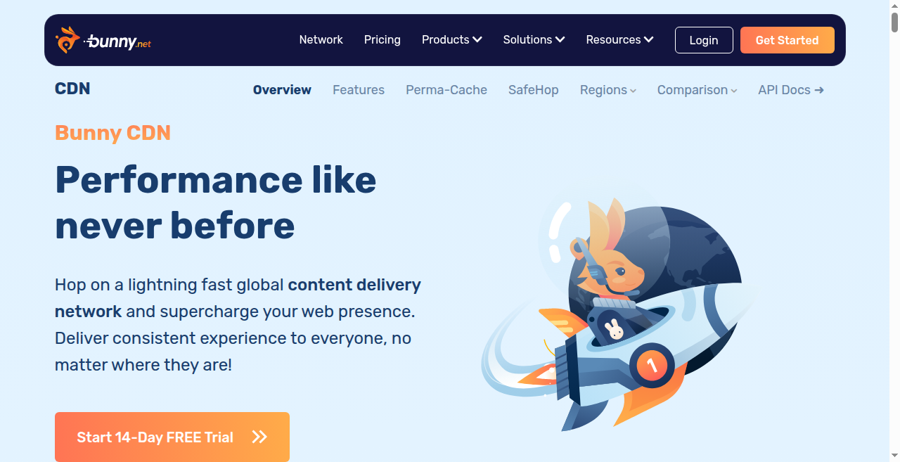Bunny CDN homepage screenshot